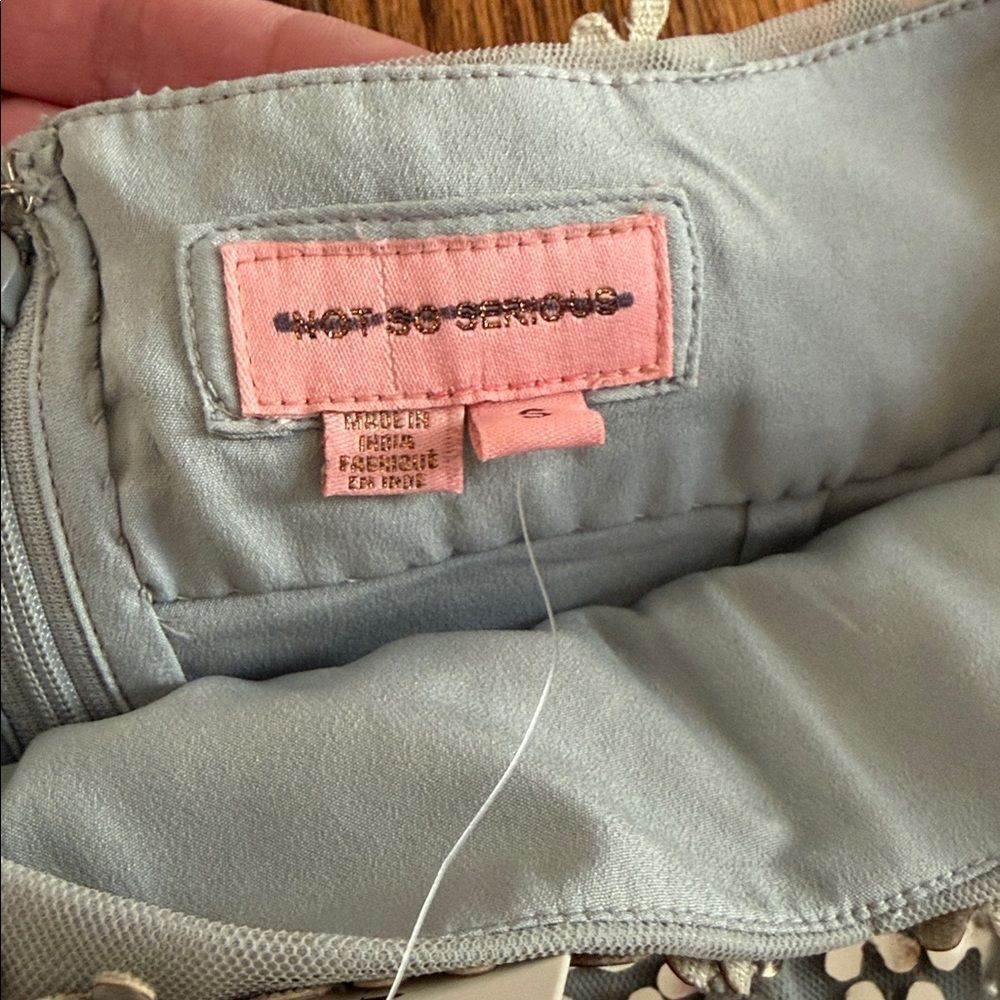 Anthropologie Not So Serious/Let Me Be Sequin Slit Maxi Skirt in Silver - Picture 10 of 10